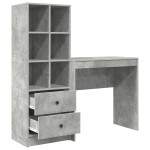 vidaXL Birou cu depozitare gri beton din lemn compus vidaXL Birou cu depozitare gri beton din lemn compus