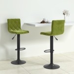 vidaXL Scaune de bar, 2 buc., verde deschis, catifea vidaXL Scaune de bar, 2 buc., verde deschis, catifea