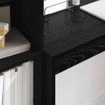 vidaXL Birou cu sertar 2 pcs Stejar Negru