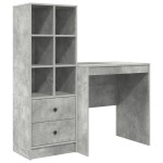 vidaXL Birou cu Stocare Gri Concret Lemn Prelucrat vidaXL Birou cu Stocare Gri Concret Lemn Prelucrat