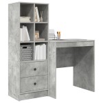 vidaXL Birou cu Stocare Gri Concret Lemn Prelucrat vidaXL Birou cu Stocare Gri Concret Lemn Prelucrat
