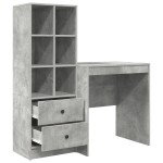 vidaXL Birou cu Stocare Gri Concret Lemn Prelucrat vidaXL Birou cu Stocare Gri Concret Lemn Prelucrat