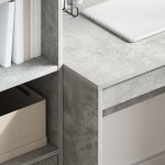 vidaXL Birou cu spațiu de stocare Gri beton Lemn ingineresc vidaXL Birou cu spațiu de stocare Gri beton Lemn ingineresc