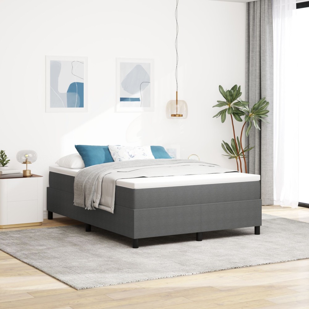 vidaXL Pat cu arcuri Gri deschis 140 x 200 cm Țesătură de catifea