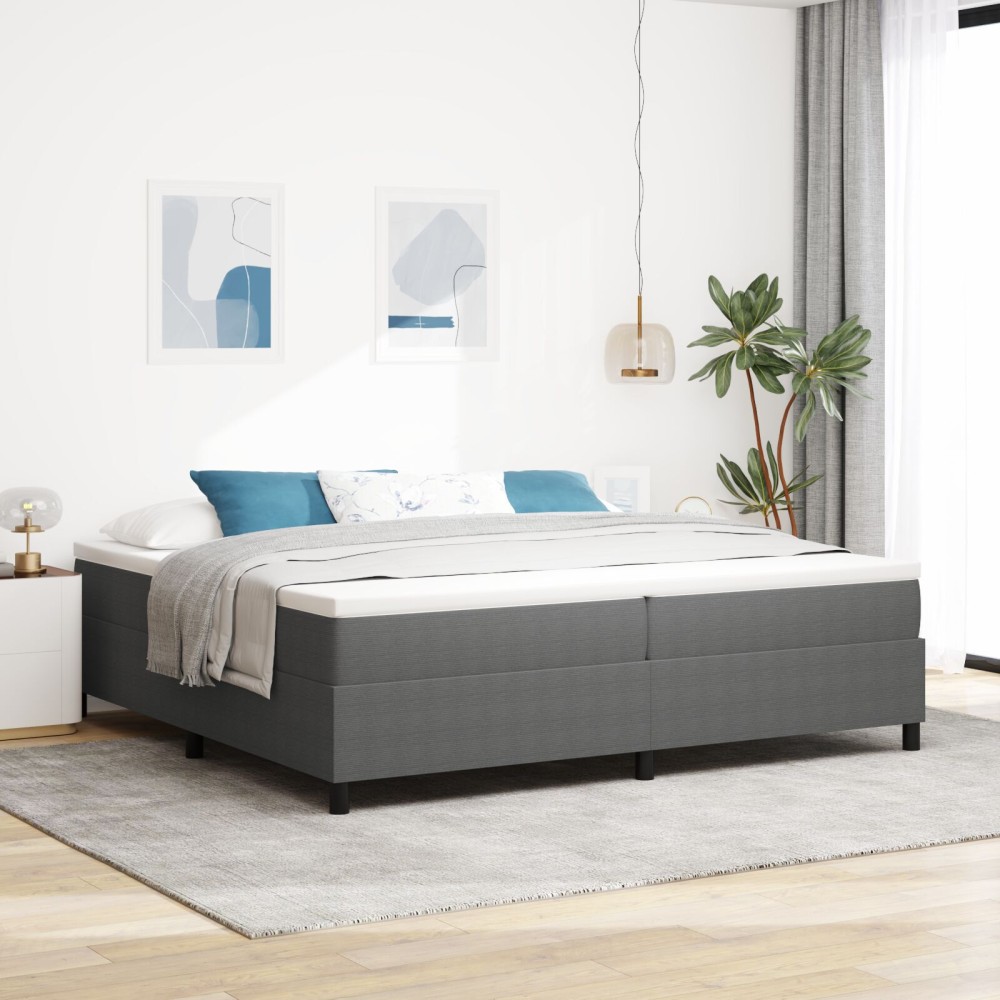 vidaXL Pat cu arcuri Gri deschis 200 x 200 cm Țesătură de catifea
