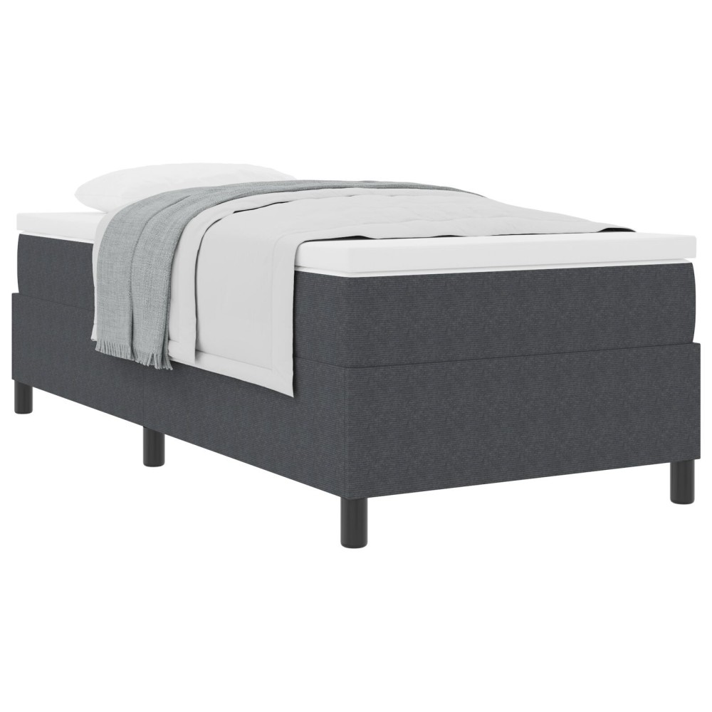 vidaXL Pat cu arcuri Gri închis și Alb 203 x 90 x 60 cm
