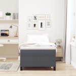 vidaXL Pat cu arcuri Gri închis și Alb 203 x 90 x 60 cm vidaXL Pat cu arcuri Gri închis și Alb 203 x 90 x 60 cm