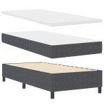 vidaXL Pat cu arcuri Gri închis și Alb 203 x 90 x 60 cm vidaXL Pat cu arcuri Gri închis și Alb 203 x 90 x 60 cm