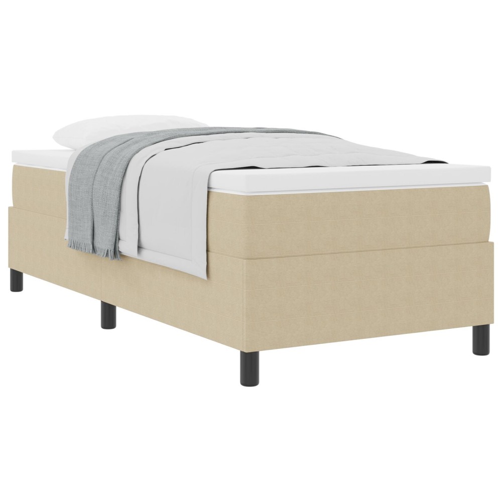 vidaXL Pat cu arcuri Gri deschis și alb. 203 x 90 x 60 cm