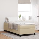 vidaXL Pat cu arcuri Gri deschis și alb. 203 x 90 x 60 cm vidaXL Pat cu arcuri Gri deschis și alb. 203 x 90 x 60 cm