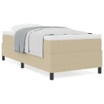 vidaXL Pat cu arcuri Gri deschis și alb. 203 x 90 x 60 cm vidaXL Pat cu arcuri Gri deschis și alb. 203 x 90 x 60 cm