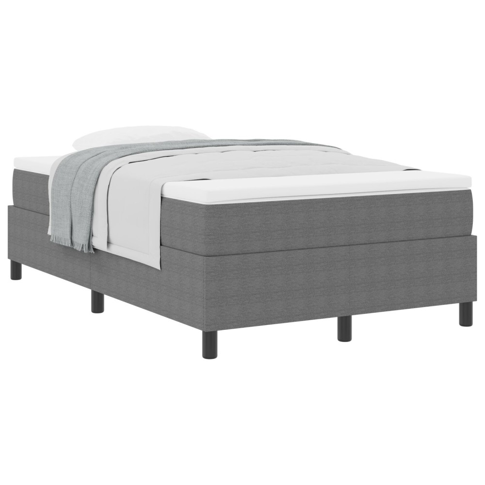 vidaXL Pat cu arcuri Gri deschis și Alb 203 x 120 x 60 cm