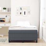 vidaXL Pat cu arcuri Gri închis și Alb 203 x 120 x 60 cm vidaXL Pat cu arcuri Gri închis și Alb 203 x 120 x 60 cm