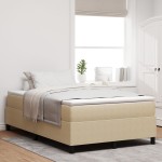 vidaXL Pat cu arcuri Gri deschis și alb. 203 x 120 x 60 cm vidaXL Pat cu arcuri Gri deschis și alb. 203 x 120 x 60 cm