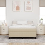 vidaXL Pat cu arcuri Gri deschis și alb. 203 x 140 x 60 cm vidaXL Pat cu arcuri Gri deschis și alb. 203 x 140 x 60 cm