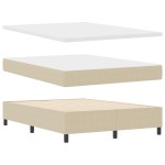 vidaXL Pat cu arcuri Gri deschis și alb. 203 x 140 x 60 cm vidaXL Pat cu arcuri Gri deschis și alb. 203 x 140 x 60 cm