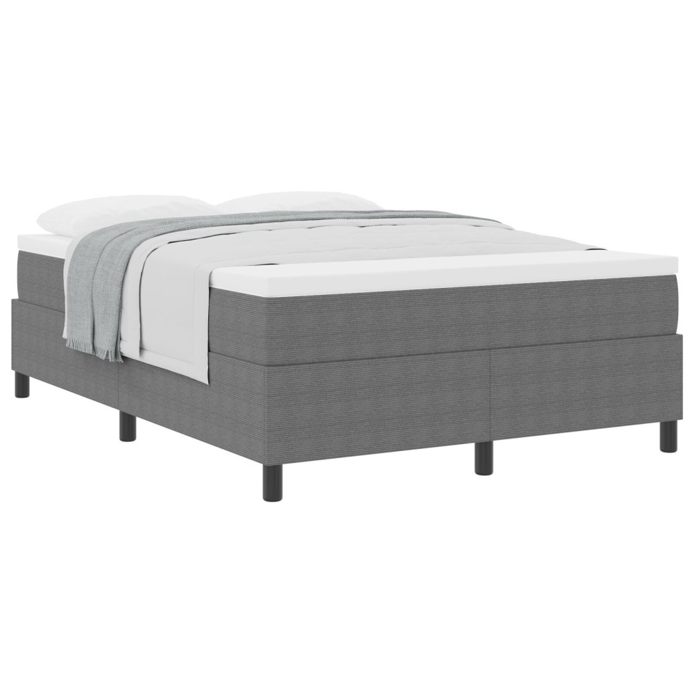 vidaXL Pat cu arcuri Gri deschis și Alb 203 x 140 x 60 cm