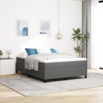 vidaXL Pat cu arcuri Gri deschis și Alb 203 x 140 x 60 cm vidaXL Pat cu arcuri Gri deschis și Alb 203 x 140 x 60 cm