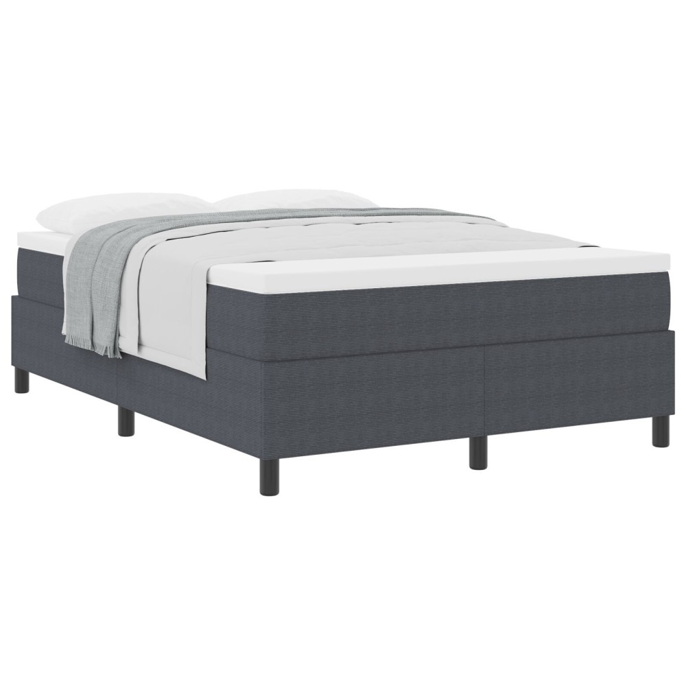 vidaXL Pat cu arcuri Gri închis și Alb 203 x 140 x 60 cm