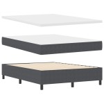 vidaXL Pat cu arcuri Gri închis și Alb 203 x 140 x 60 cm vidaXL Pat cu arcuri Gri închis și Alb 203 x 140 x 60 cm