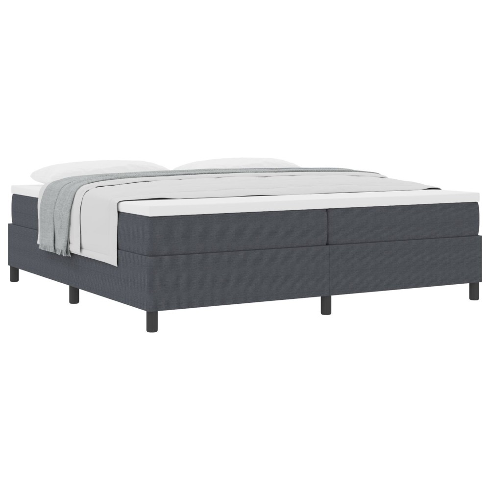 vidaXL Pat cu arcuri Gri închis și alb 203 x 200 x 60 cm