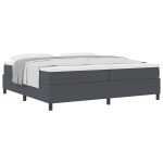 vidaXL Pat cu arcuri Gri închis și alb 203 x 200 x 60 cm vidaXL Pat cu arcuri Gri închis și alb 203 x 200 x 60 cm