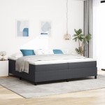 vidaXL Pat cu arcuri Gri închis și alb 203 x 200 x 60 cm vidaXL Pat cu arcuri Gri închis și alb 203 x 200 x 60 cm