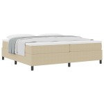 vidaXL Pat cu arcuri Gri deschis și alb. 203 x 200 x 60 cm vidaXL Pat cu arcuri Gri deschis și alb. 203 x 200 x 60 cm