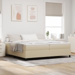 vidaXL Pat cu arcuri Gri deschis și alb. 203 x 200 x 60 cm vidaXL Pat cu arcuri Gri deschis și alb. 203 x 200 x 60 cm