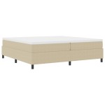 vidaXL Pat cu arcuri Gri deschis și alb. 203 x 200 x 60 cm vidaXL Pat cu arcuri Gri deschis și alb. 203 x 200 x 60 cm