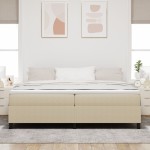 vidaXL Pat cu arcuri Gri deschis și alb. 203 x 200 x 60 cm vidaXL Pat cu arcuri Gri deschis și alb. 203 x 200 x 60 cm