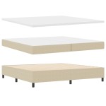 vidaXL Pat cu arcuri Gri deschis și alb. 203 x 200 x 60 cm vidaXL Pat cu arcuri Gri deschis și alb. 203 x 200 x 60 cm
