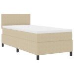 vidaXL Pat cu arcuri Manual Gri deschis și alb. 203 x 80 x 88 cm vidaXL Pat cu arcuri Manual Gri deschis și alb. 203 x 80 x 88 cm