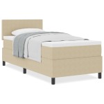 vidaXL Pat cu arcuri Manual Gri deschis și alb. 203 x 80 x 88 cm vidaXL Pat cu arcuri Manual Gri deschis și alb. 203 x 80 x 88 cm