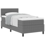 vidaXL Pat cu arcuri Manual Gri deschis și Alb 193 x 90 x 88 cm vidaXL Pat cu arcuri Manual Gri deschis și Alb 193 x 90 x 88 cm