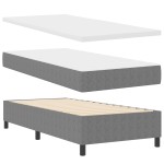 vidaXL Pat cu arcuri Manual Gri deschis și Alb 193 x 90 x 88 cm vidaXL Pat cu arcuri Manual Gri deschis și Alb 193 x 90 x 88 cm