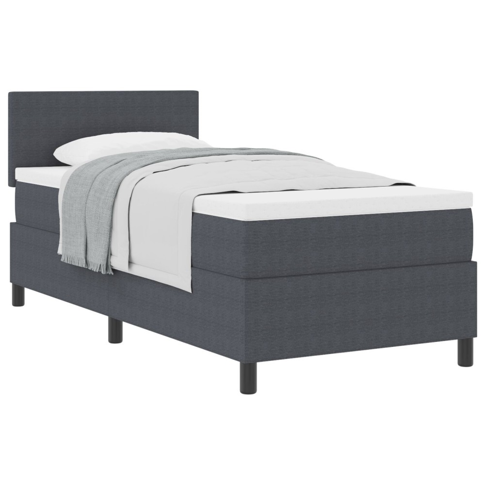 vidaXL Pat cu arcuri Manual Gri Închis și Alb 193 x 90 x 88 cm