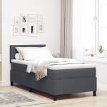 vidaXL Pat cu arcuri Manual Gri Închis și Alb 193 x 90 x 88 cm vidaXL Pat cu arcuri Manual Gri Închis și Alb 193 x 90 x 88 cm