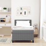 vidaXL Pat cu arcuri Manual Gri deschis și alb. 203 x 90 x 88 cm