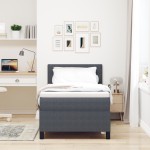 vidaXL Pat cu arcuri Manual Gri închis și alb 203 x 90 x 88 cm vidaXL Pat cu arcuri Manual Gri închis și alb 203 x 90 x 88 cm