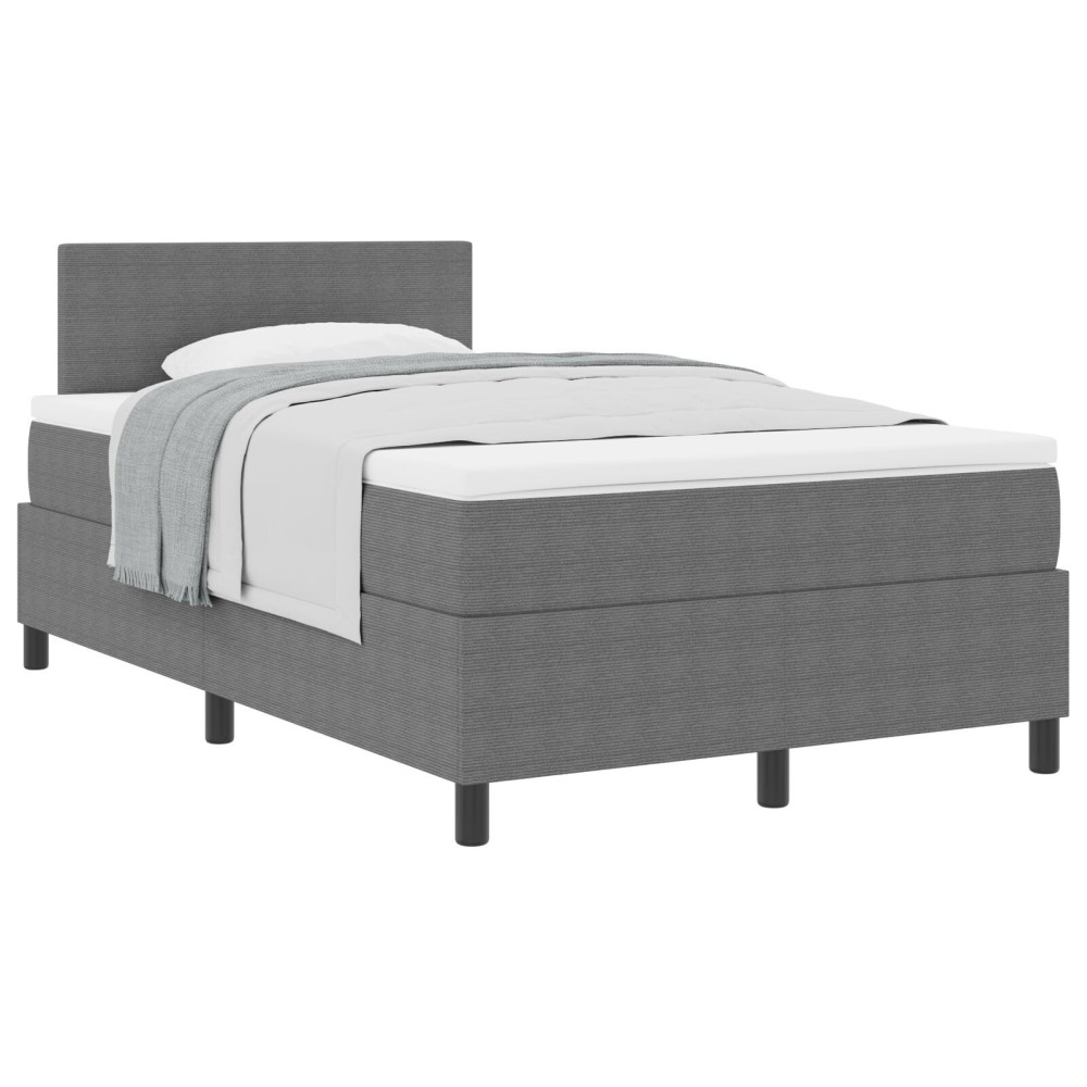 vidaXL Pat cu arcuri Manual Gri deschis și alb. 203 x 120 x 88 cm