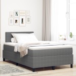 vidaXL Pat cu arcuri Manual Gri deschis și alb. 203 x 120 x 88 cm vidaXL Pat cu arcuri Manual Gri deschis și alb. 203 x 120 x 88 cm