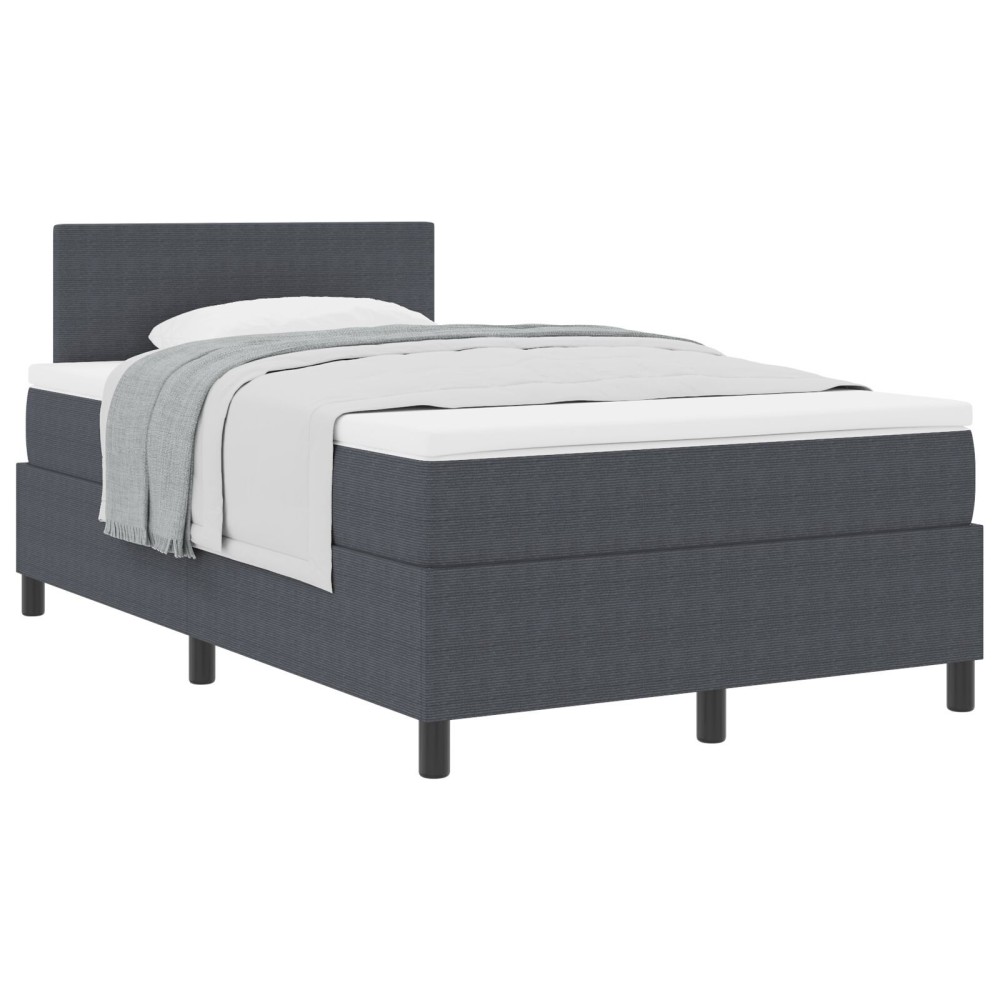 vidaXL Pat cu arcuri Manual Gri închis și Alb 203 x 120 x 88 cm