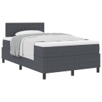 vidaXL Pat cu arcuri Manual Gri închis și Alb 203 x 120 x 88 cm vidaXL Pat cu arcuri Manual Gri închis și Alb 203 x 120 x 88 cm
