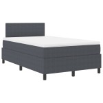 vidaXL Pat cu arcuri Manual Gri închis și Alb 203 x 120 x 88 cm vidaXL Pat cu arcuri Manual Gri închis și Alb 203 x 120 x 88 cm