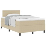 vidaXL Pat cu arcuri Manual Gri deschis și alb. 203 x 120 x 88 cm vidaXL Pat cu arcuri Manual Gri deschis și alb. 203 x 120 x 88 cm