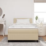 vidaXL Pat cu arcuri Manual Gri deschis și alb. 203 x 120 x 88 cm vidaXL Pat cu arcuri Manual Gri deschis și alb. 203 x 120 x 88 cm