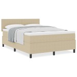 vidaXL Pat cu arcuri Manual Gri deschis și alb. 203 x 144 x 88 cm vidaXL Pat cu arcuri Manual Gri deschis și alb. 203 x 144 x 88 cm