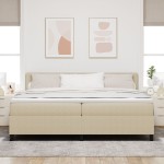 vidaXL Pat cu arcuri Manual Gri deschis și alb. 203 x 200 x 88 cm vidaXL Pat cu arcuri Manual Gri deschis și alb. 203 x 200 x 88 cm