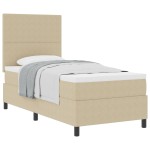 vidaXL Pat cu arcuri Manual Gri deschis și alb. 203 x 100 x 128 cm